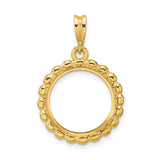 15 mm 14k Yellow Gold coin bezel pendant for Canadian $2 Maple Leaf — additional image