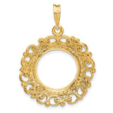 15 mm 14k Yellow Gold coin bezel pendant for Canadian $2 Maple Leaf — additional image