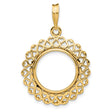 15 mm 14k Yellow Gold coin bezel pendant for Canadian $2 Maple Leaf