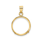15 mm 14k Yellow Gold coin bezel pendant for Canadian $2 Maple Leaf — additional image