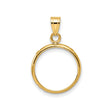 15 mm 10k Yellow Gold coin bezel pendant for Canadian $2 Maple Leaf