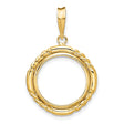 15 mm 14k Yellow Gold coin bezel pendant for Canadian $2 Maple Leaf