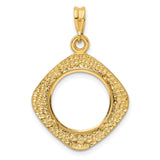 15 mm 14k Yellow Gold coin bezel pendant for Canadian $2 Maple Leaf — additional image