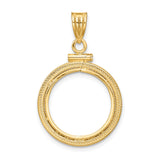 15 mm 14k Yellow Gold coin bezel pendant for Canadian $2 Maple Leaf — additional image