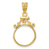 15 mm 14k Yellow Gold coin bezel pendant for Canadian $2 Maple Leaf — additional image