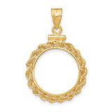 15 mm 14k Yellow Gold coin bezel pendant for Canadian $2 Maple Leaf — additional image