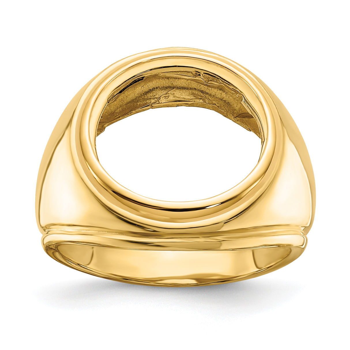 15 mm 14k Yellow Gold coin bezel ring for Canadian $2 Maple Leaf — additional image