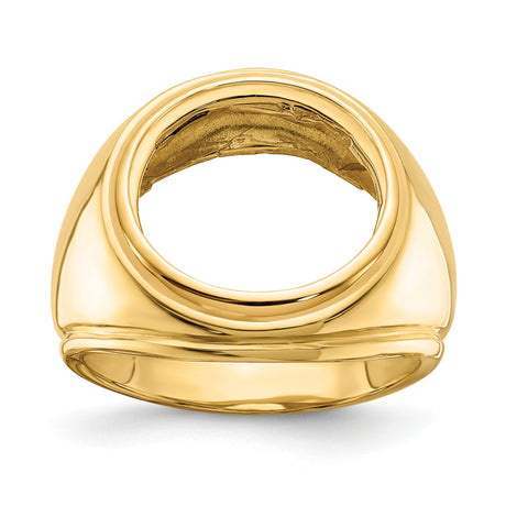 15 mm 14k Yellow Gold coin bezel ring for Canadian $2 Maple Leaf — additional image