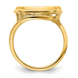 15 mm 14k Yellow Gold coin bezel ring for Canadian $2 Maple Leaf — alternate view