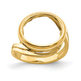 15 mm 14k Yellow Gold coin bezel ring for Canadian $2 Maple Leaf — additional image