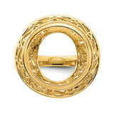 15 mm 14k Yellow Gold coin bezel ring for Canadian $2 Maple Leaf — additional image