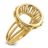 15 mm 14k Yellow Gold coin bezel ring for Canadian $2 Maple Leaf