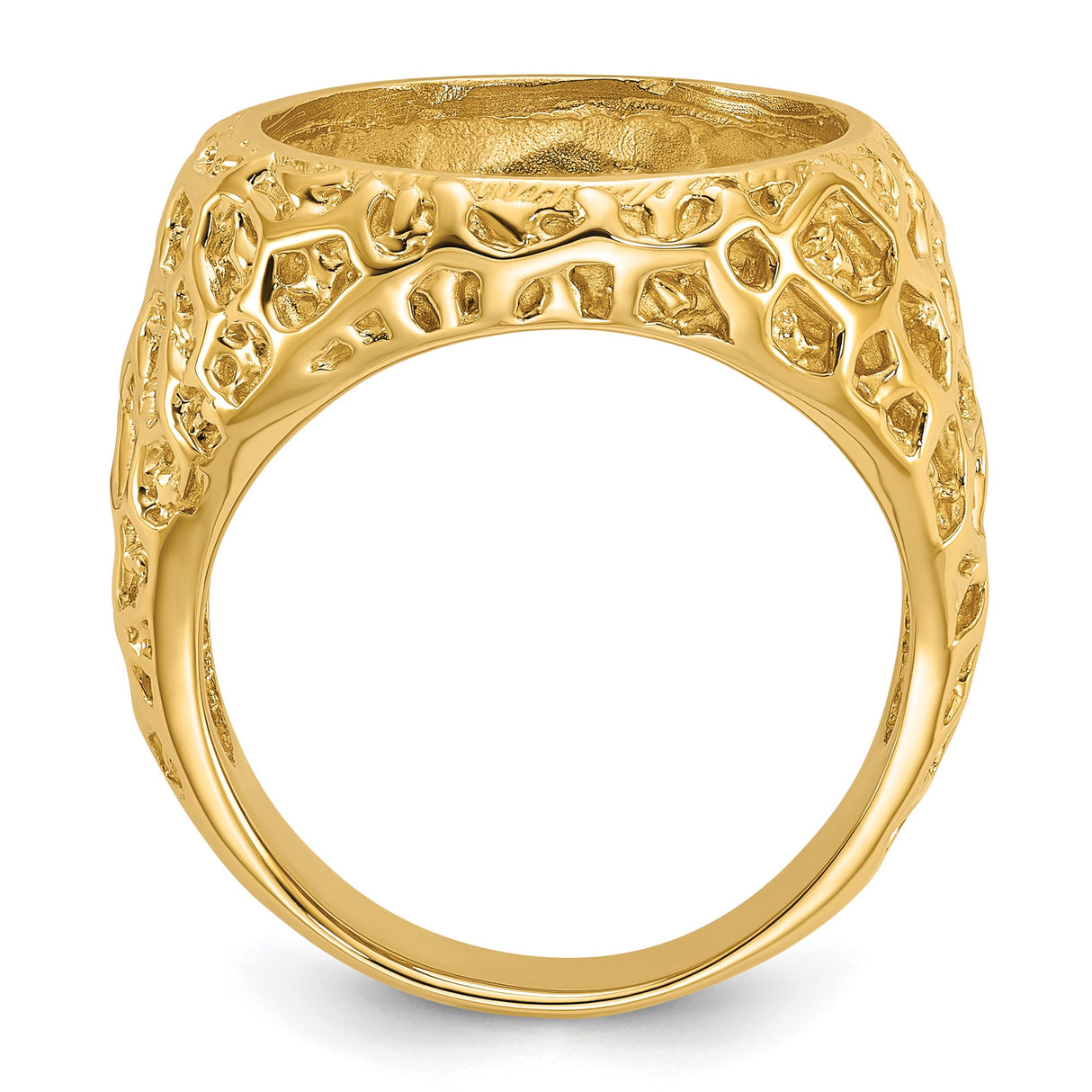 15 mm 14k Yellow Gold coin bezel ring for Canadian $2 Maple Leaf — alternate view