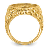 15 mm 14k Yellow Gold coin bezel ring for Canadian $2 Maple Leaf — alternate view