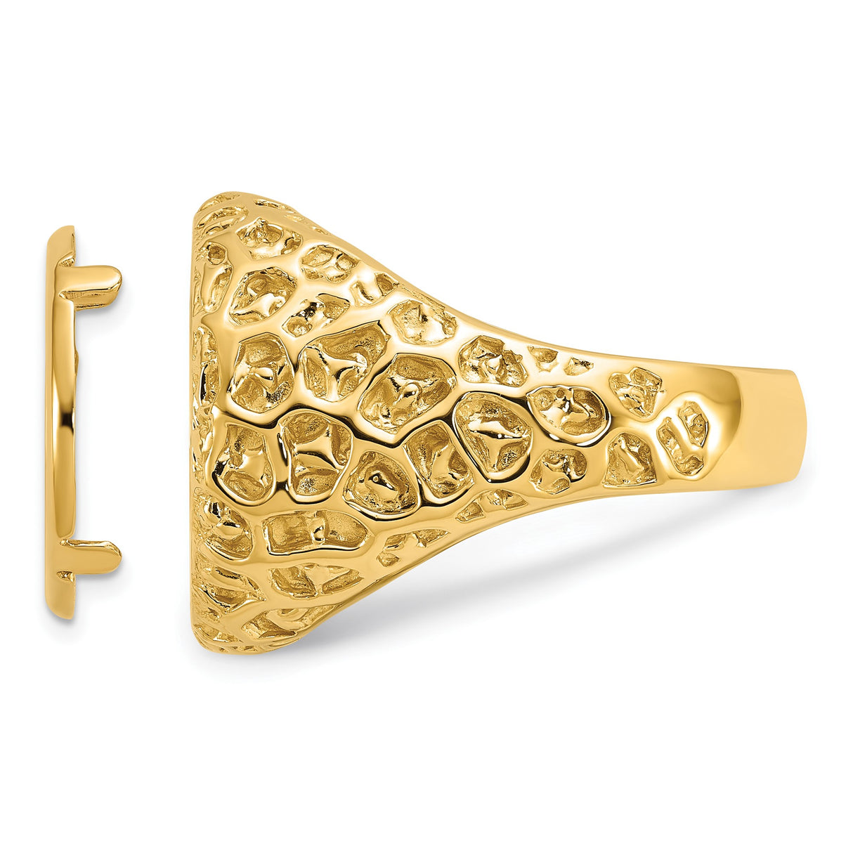 15 mm 14k Yellow Gold coin bezel ring for Canadian $2 Maple Leaf — additional image