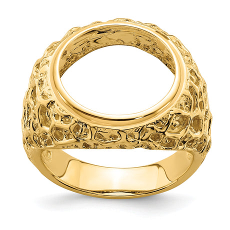 15 mm 14k Yellow Gold coin bezel ring for Canadian $2 Maple Leaf — additional image