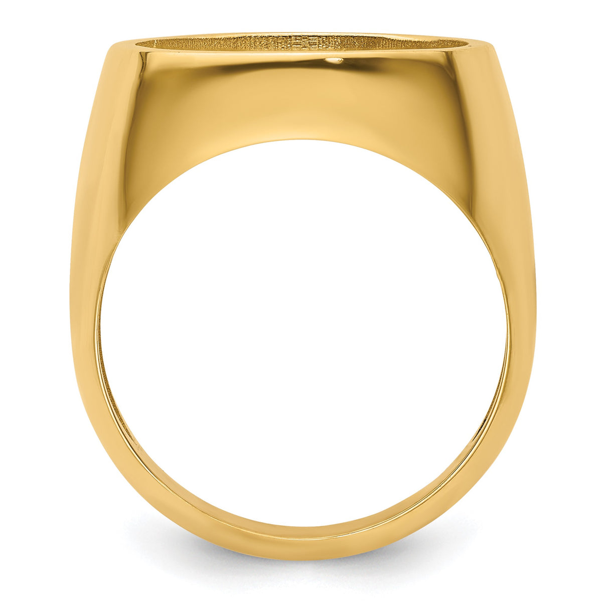 15 mm 14k Yellow Gold coin bezel ring for Canadian $2 Maple Leaf — alternate view