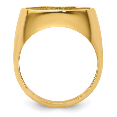 15 mm 14k Yellow Gold coin bezel ring for Canadian $2 Maple Leaf — alternate view
