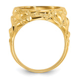 15 mm 14k Yellow Gold coin bezel ring for Canadian $2 Maple Leaf — alternate view