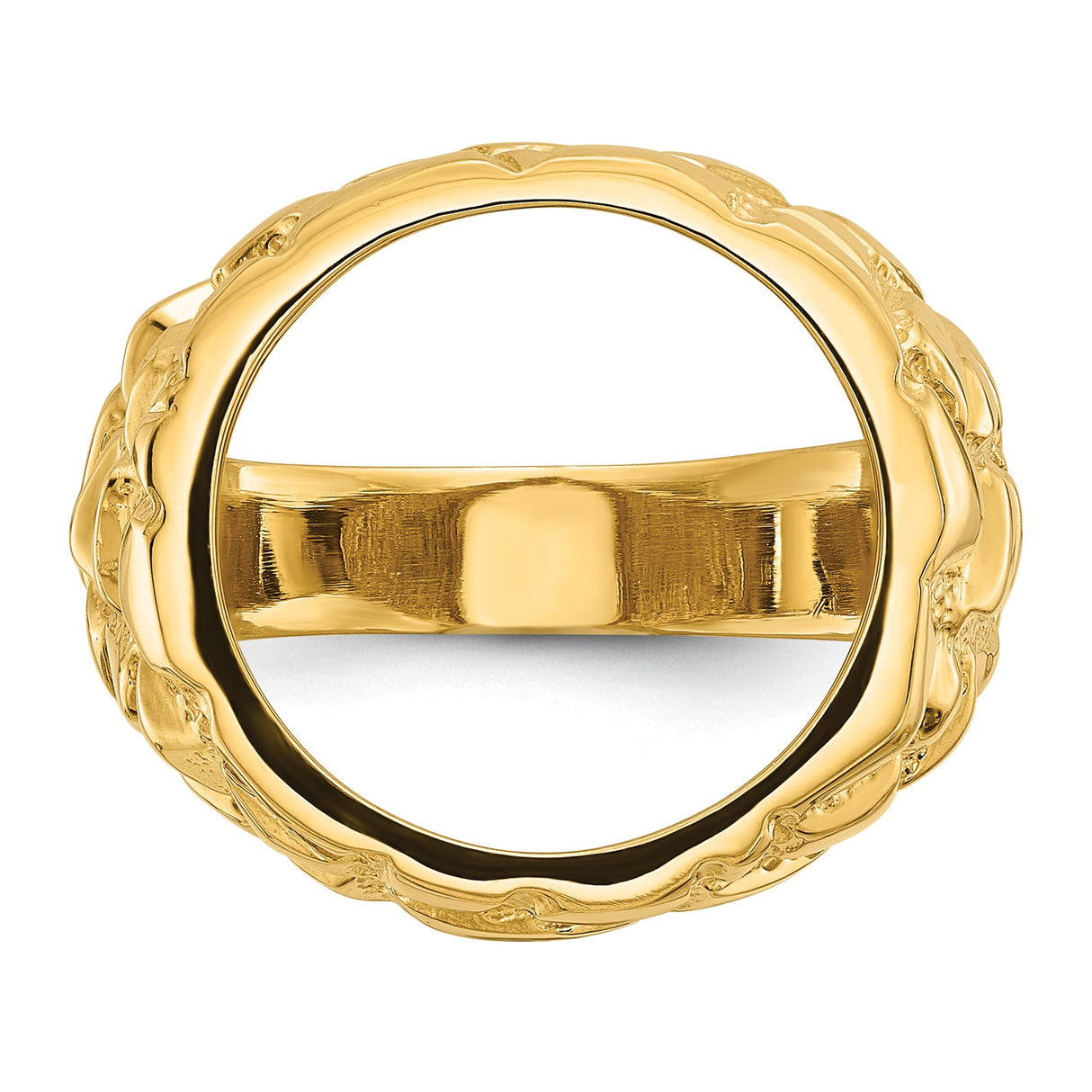 15 mm 14k Yellow Gold coin bezel ring for Canadian $2 Maple Leaf — additional image