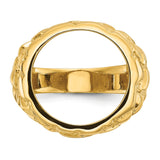15 mm 14k Yellow Gold coin bezel ring for Canadian $2 Maple Leaf — additional image