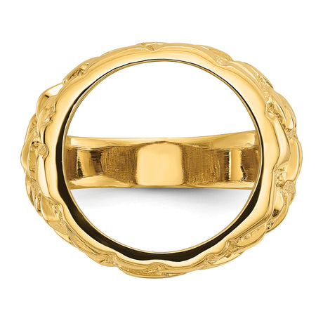 15 mm 14k Yellow Gold coin bezel ring for Canadian $2 Maple Leaf — additional image