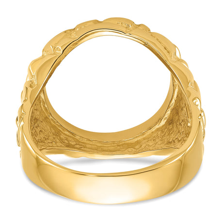 15 mm 14k Yellow Gold coin bezel ring for Canadian $2 Maple Leaf — additional image