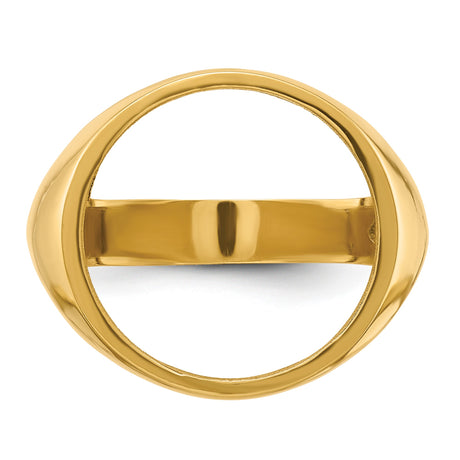 15 mm 14k Yellow Gold coin bezel ring for Canadian $2 Maple Leaf — additional image