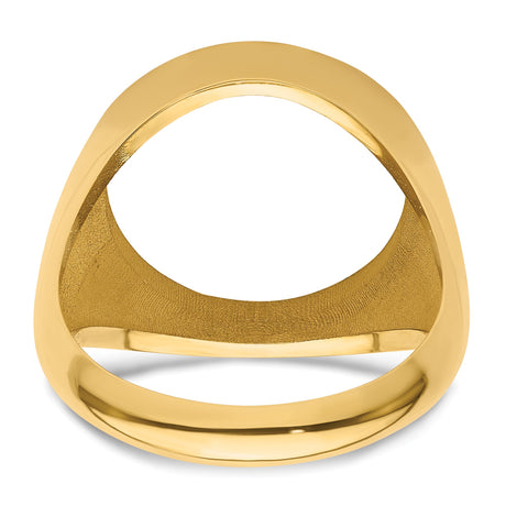 15 mm 14k Yellow Gold coin bezel ring for Canadian $2 Maple Leaf — additional image