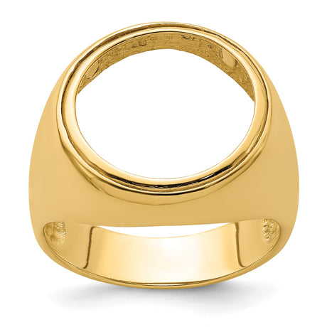 15 mm 14k Yellow Gold coin bezel ring for Canadian $2 Maple Leaf — additional image