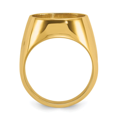 15 mm 14k Yellow Gold coin bezel ring for Canadian $2 Maple Leaf — alternate view