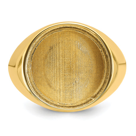 15 mm 14k Yellow Gold coin bezel ring for Canadian $2 Maple Leaf — additional image