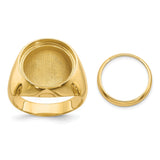 15 mm 14k Yellow Gold coin bezel ring for Canadian $2 Maple Leaf