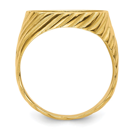 15 mm 14k Yellow Gold coin bezel ring for Canadian $2 Maple Leaf — alternate view