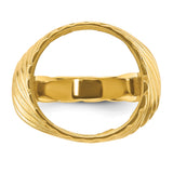 15 mm 14k Yellow Gold coin bezel ring for Canadian $2 Maple Leaf — additional image