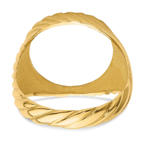 15 mm 14k Yellow Gold coin bezel ring for Canadian $2 Maple Leaf — additional image