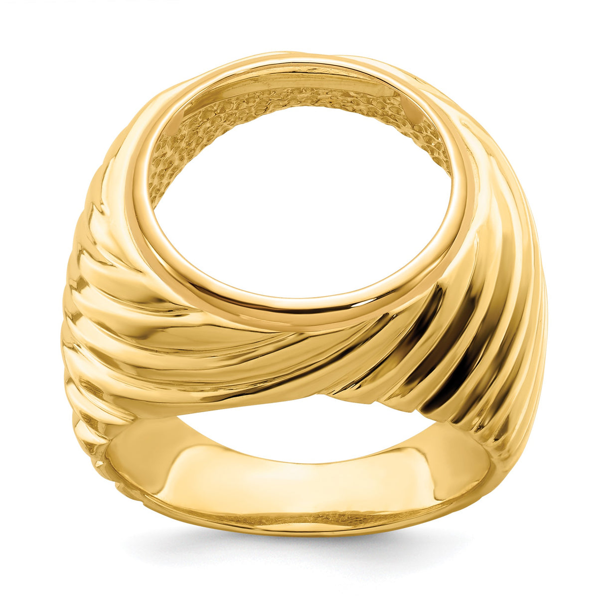 15 mm 14k Yellow Gold coin bezel ring for Canadian $2 Maple Leaf — additional image