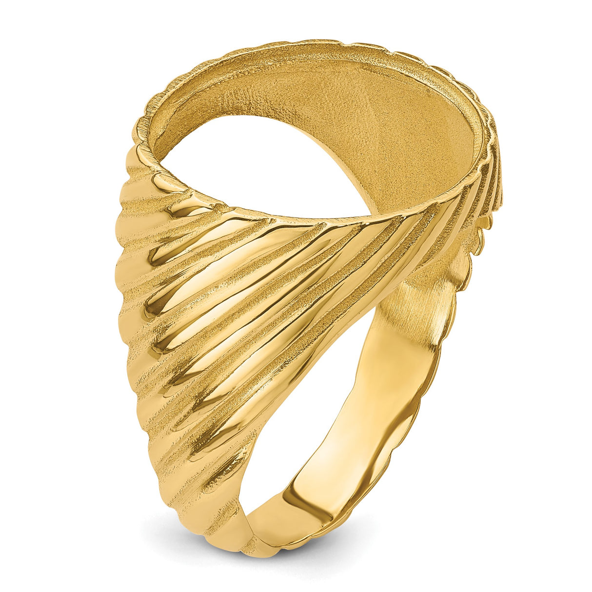 15 mm 14k Yellow Gold coin bezel ring for Canadian $2 Maple Leaf — additional image