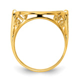 15 mm 14k Yellow Gold coin bezel ring for Canadian $2 Maple Leaf — alternate view