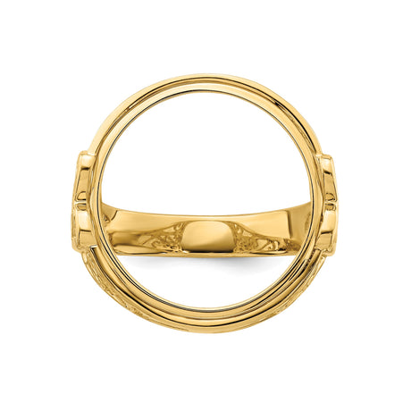 15 mm 14k Yellow Gold coin bezel ring for Canadian $2 Maple Leaf — additional image