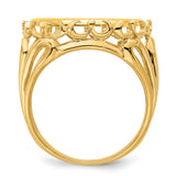15 mm 14k Yellow Gold coin bezel ring for Canadian $2 Maple Leaf — alternate view