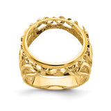 15 mm 14k Yellow Gold coin bezel ring for Canadian $2 Maple Leaf — additional image