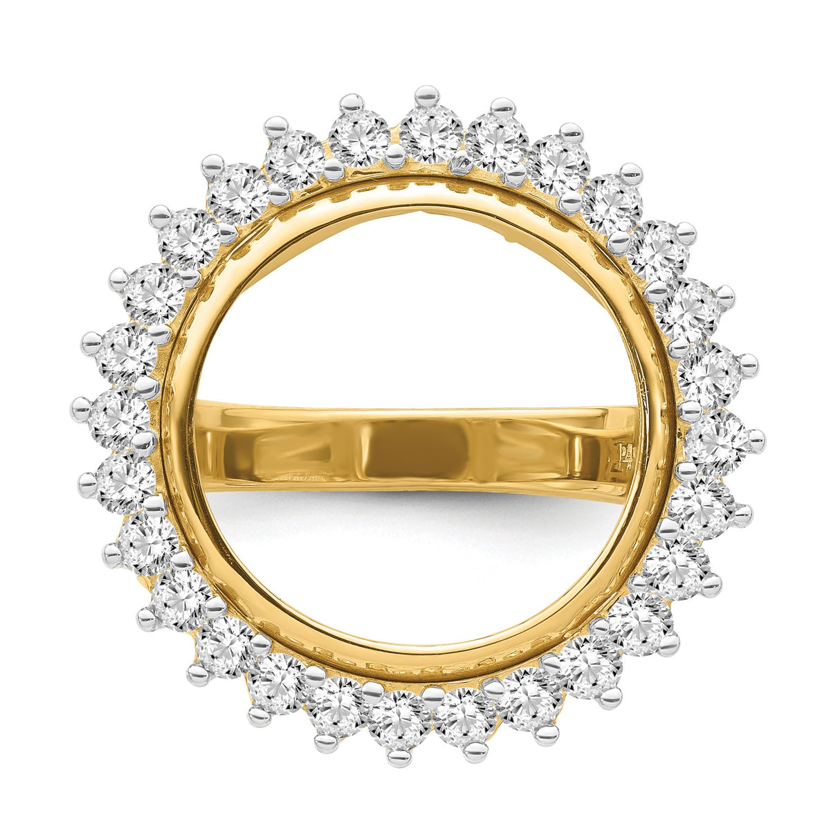 15 mm 14k Yellow Gold coin bezel ring for Canadian $2 Maple Leaf — additional image