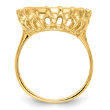15 mm 14k Yellow Gold coin bezel ring for Canadian $2 Maple Leaf — alternate view