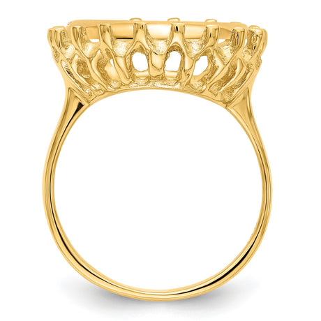 15 mm 14k Yellow Gold coin bezel ring for Canadian $2 Maple Leaf — alternate view