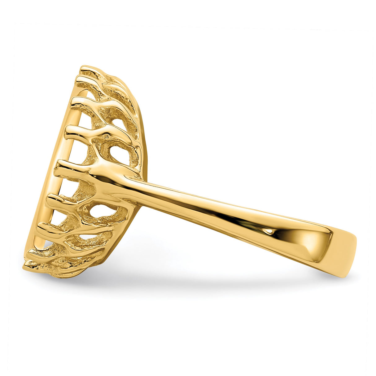 15 mm 14k Yellow Gold coin bezel ring for Canadian $2 Maple Leaf — additional image