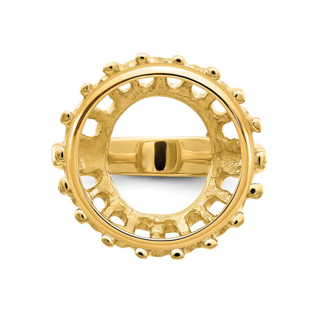 15 mm 14k Yellow Gold coin bezel ring for Canadian $2 Maple Leaf — additional image