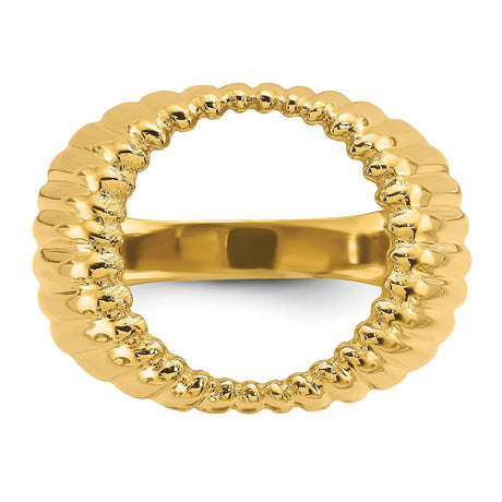 15 mm 14k Yellow Gold coin bezel ring for Canadian $2 Maple Leaf — additional image