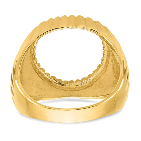 15 mm 14k Yellow Gold coin bezel ring for Canadian $2 Maple Leaf — additional image