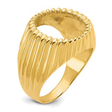 15 mm 14k Yellow Gold coin bezel ring for Canadian $2 Maple Leaf — additional image